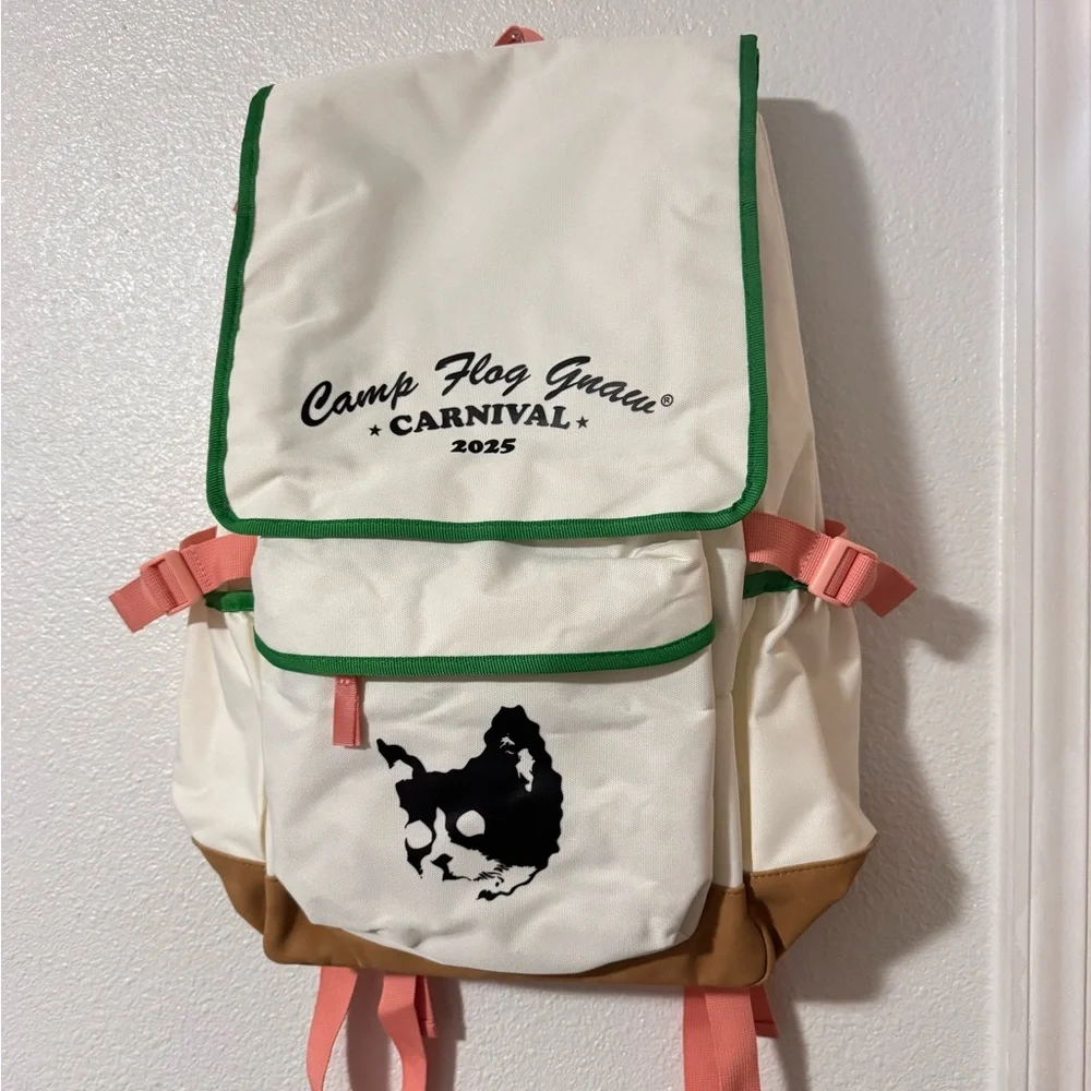 Golf Wang Cream, Green & Pink Canvas Backpack